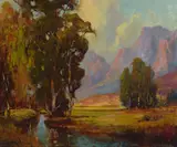 George Thompson-Pritchard, California Landscape with Eucalyptus, oil on canvas