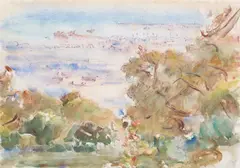 Clarence K. Hinkle, View of the Pier (Santa Barbara), watercolor on paper