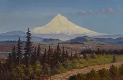 Tacoma, Washington and Mt. Rainier by Louis Richard Max Meyer, circa 1895, oil on canvas, sold Nov 2023