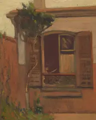Xavier Martínez, Chambre de Mon Atelier, oil on canvasboard