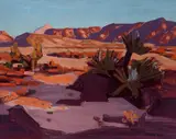Conrad Buff, Desert Landscape, oil on board