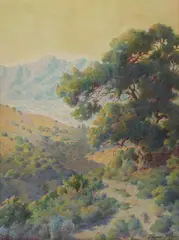 Norman St. Clair, California Landscape, watercolor on paper