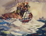 Murky Weather by Arthur Edwaine Beaumont, watercolor and pencil on paper, offered Nov 2023
