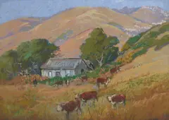Carl Sammons, Bear Harbor Ranch, pastel on paper