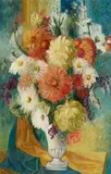 Shirley Marie Russell, Still Life with Chrysanthemums, oil on canvas