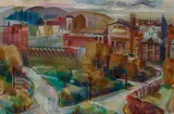 Thomas S. Yamamoto, Cityscape, 1940, watercolor on paper