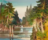 Milford Zornes, High Sierra River Landscape