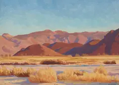 Oscar Vincent Galgiani, Desert Landscape, oil on canvasboard