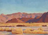 Oscar Vincent Galgiani, Desert Landscape, oil on canvasboard