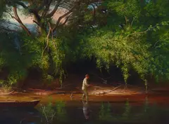 John Winslow, The Hiding Trout, circa 1985, oil on canvas
