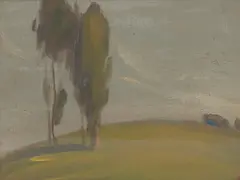 Xavier Martínez, California Landscape, oil on board