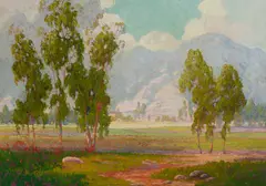 Peter L. Hohnstedt, Eucalyptus Landscape with Mountains, oil on canvas