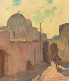 Gordon Coutts, Le Mosque, Tangier, Morocco, oil on canvas