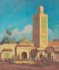 Morocco by Gordon Coutts, oil on canvas, sold Nov 2023