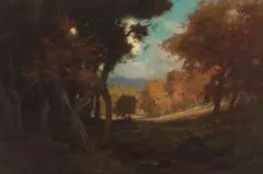 Fall Landscape by Gordon Coutts, oil on canvas, sold Nov 2023