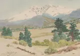 Charles Partridge Adams, Colorado Mountain Landscape, watercolor and pencil on paperboard