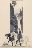 Langdon Smith, Past the Gray Trails of Waterfalls, gouache on paper en grisaille