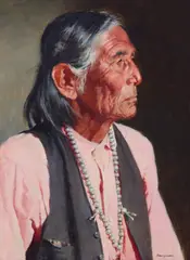 Francis Henry Beaugureau, Portrait of a Native American Man, oil on board
