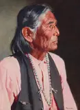 Francis Henry Beaugureau, Portrait of a Native American Man, oil on board