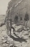 Hernando Gonzallo Villa, Tourist and Indian Guide at Ruins, charcoal on paper