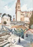 Philip Latimer Dike, Taxco, watercolor on paper