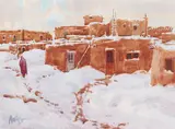 Ron Rencher, Taos Dawn, watercolor on paper