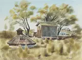 Arthur Riley, Southern Arizona Grasslands, watercolor on paper