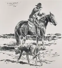 Robert, We Rode All Day Under Overcast Skies and The Cowboy Backhand (a group of two), first signed and dated and with the artist's device 'Shoofly / '89' (lower right) and titled and inscribed (lower left), second titled