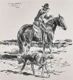 Robert, We Rode All Day Under Overcast Skies and The Cowboy Backhand (a group of two), first signed and dated and with the artist's device 'Shoofly / '89' (lower right) and titled and inscribed (lower left), second titled
