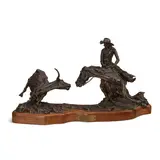 Terry Duen, A Cut Above, bronze with brown patina