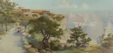 Louis Akin, Grand Canyon (El Tovar), 1906, Chromolithograph on paper laid to board
