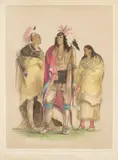 George Catlin, North American Indians, No. 1, 1844, Lithograph with hand-coloring on wove paper