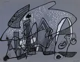 Rolph Scarlett, Submerged, gouache, ink and pen on paper
