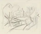 Thomas Hart Benton, Farmhouse with Hills and Trees: A Double-Sided Work