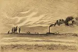 Charles E. Burchfield, Twilight, 1937, conté crayon and charcoal on paper laid down on board