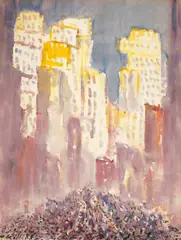 Abraham Walkowitz, New York Scene, 1914, watercolor and ink on paper