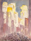 Abraham Walkowitz, New York Scene, 1914, watercolor and ink on paper