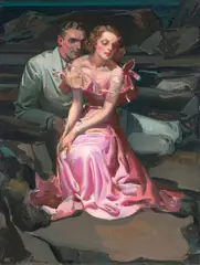 Elbert McGran Jackson, Amorous Couple, oil on canvas