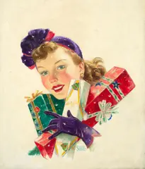 Holiday Cheer by William F. Soare, circa 1935, oil on canvas, sold Aug 2023