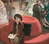 American School, Strolling the Galleries, 1940, oil on canvas