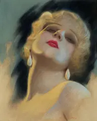 Charles Sheldon, Portrait of Jean Harlow, pastel on board