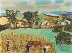 Grandma Moses, September, 1945, oil on canvasboard