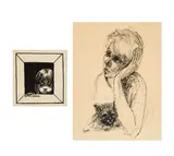Margaret Keane, Girl in a Frame and Girl with a Cat: Two Works