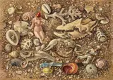 Aaron Bohrod, The Sea Shore, oil on board