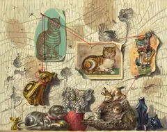 Curiosity by Aaron Bohrod, 1973, oil on gessoed Masonite, sold Aug 2023