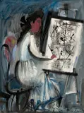 Byron Browne, An Artist Painting at Her Easel