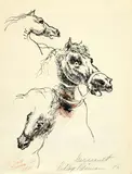 LeRoy Neiman, Gericault, 1975, ink and graphite on paper