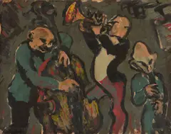 Benjamin Kopman, The Musicians, oil on board