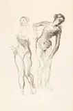Moses Soyer, Ballet Dancers, charcoal and conté crayon on paper