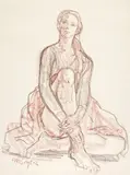 Moses Soyer, Ballet Girl, charcoal and conté crayon on paper
